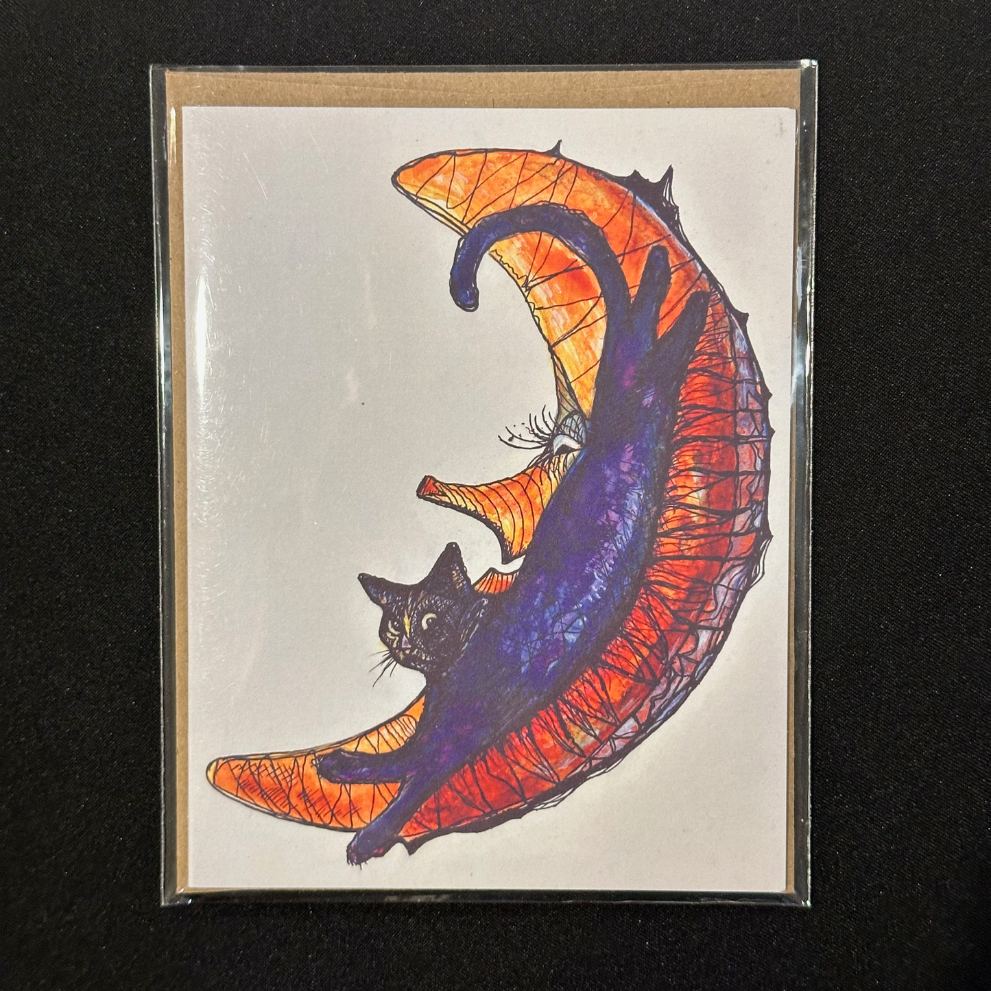 Black Cat Halloween Cards by Edgy Cat Designs