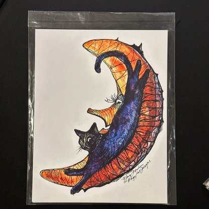 Black Cat Halloween Cards by Edgy Cat Designs