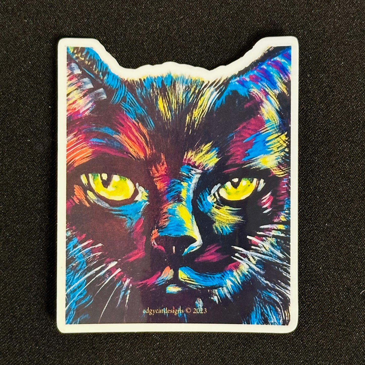 Black Cat Stickers by Edgy Cat Designs