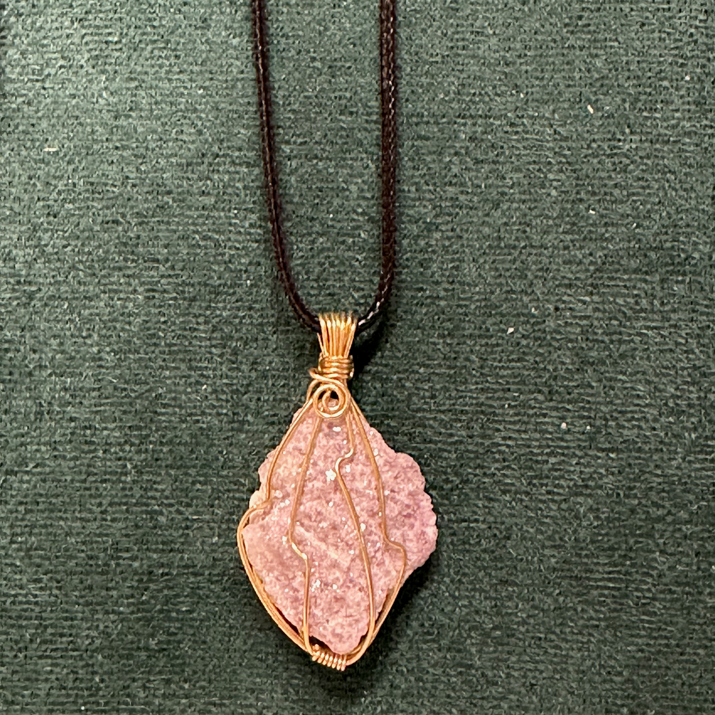 Wire Wrapped Crystal Pendant (Lepidolite)