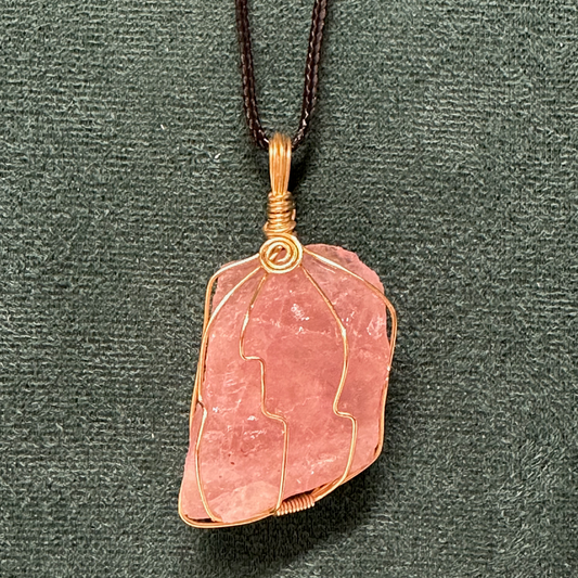 Wire Wrapped Crystal Pendant (Calcite)