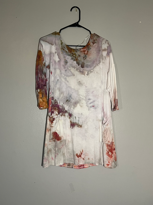 Tie-Dye 3/4 Sleeve Length Lightweight Tunic-style Shirt (size XL)