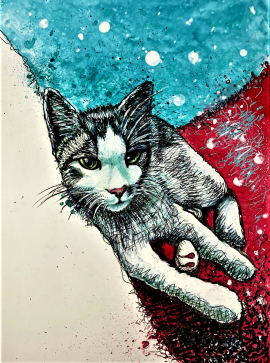 Black Cat Holiday Prints by Edgy Cat Designs