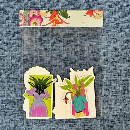 Pack of 5 Stickers - from the Pleople Series (Plant People) - Pack #4