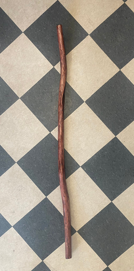 58.5" Crepe Myrtle Walking Stick with Red Stain