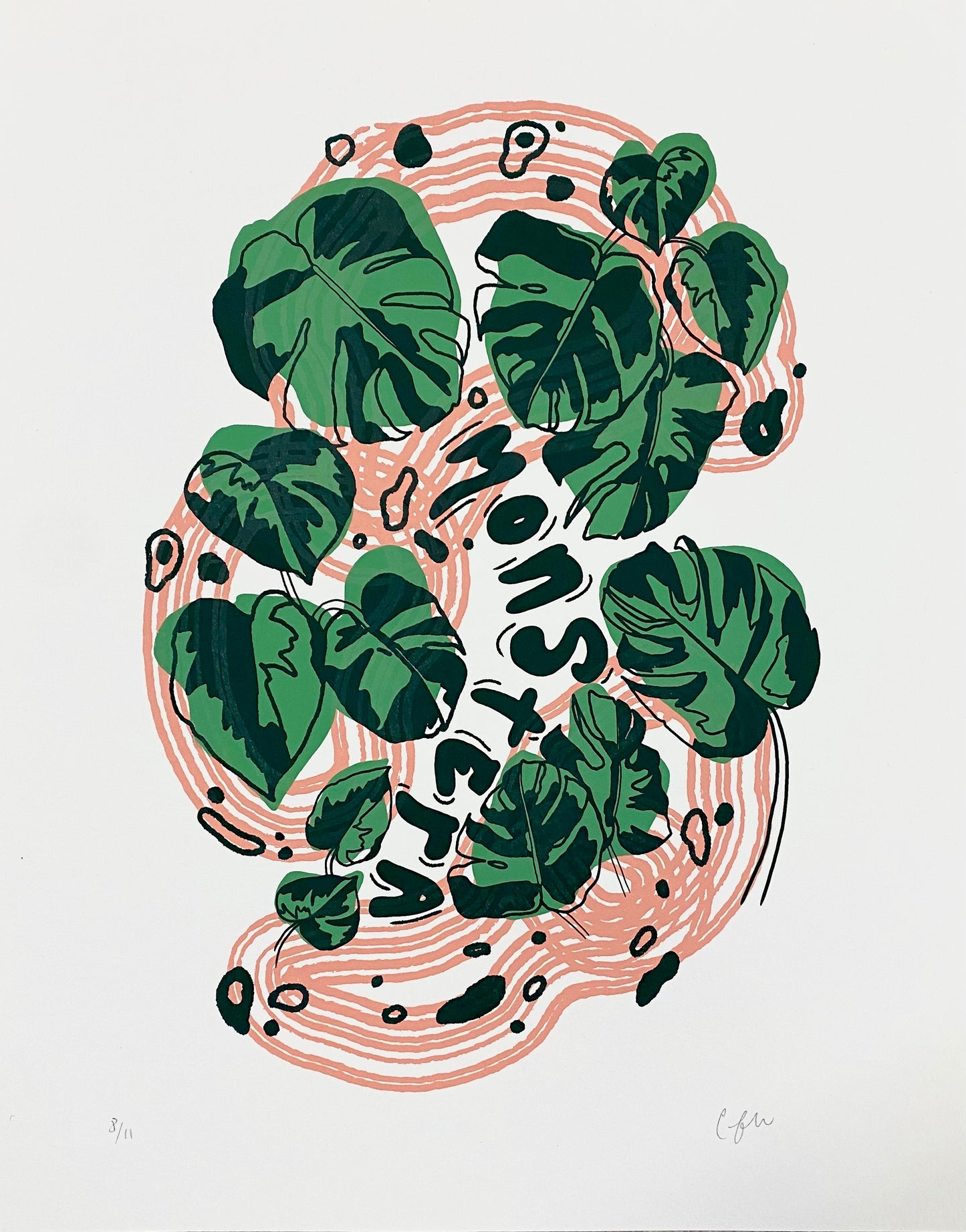 Monstera Screen Print 11" x 14"