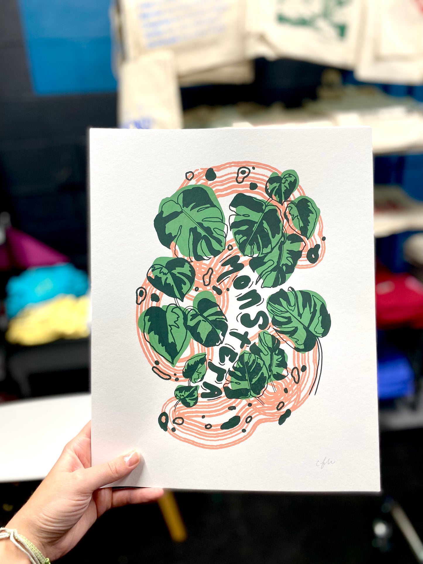 Monstera Screen Print 11" x 14"