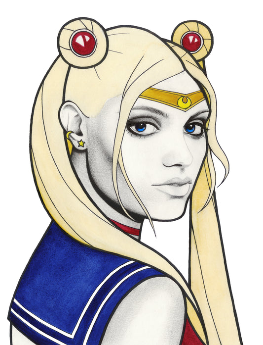 Taylor Momsen as Sailor Moon (Colored) - Artist-Signed Print