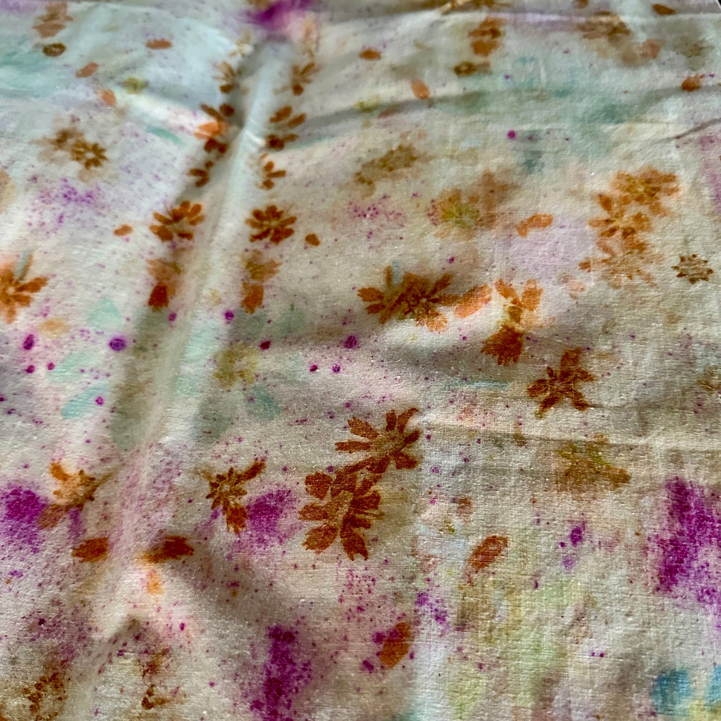 Flower Dyed Pillowcase - Vintage Linen