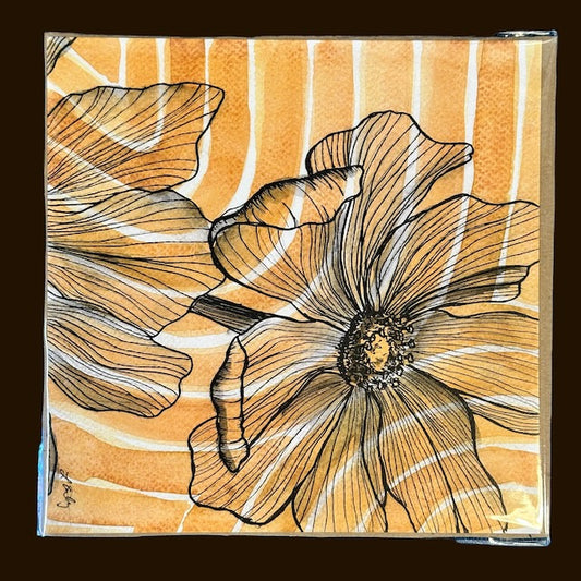 Flower in Orange (watercolor print)