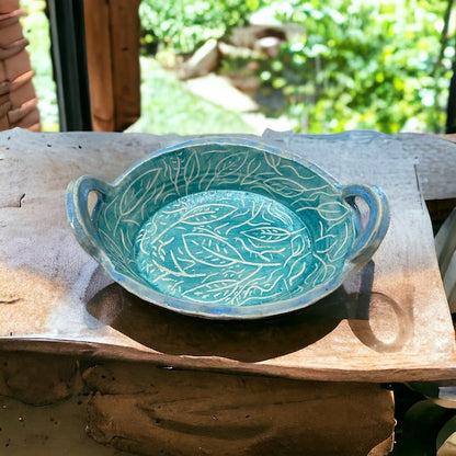 Pottery Casserole-style Dish in Greens