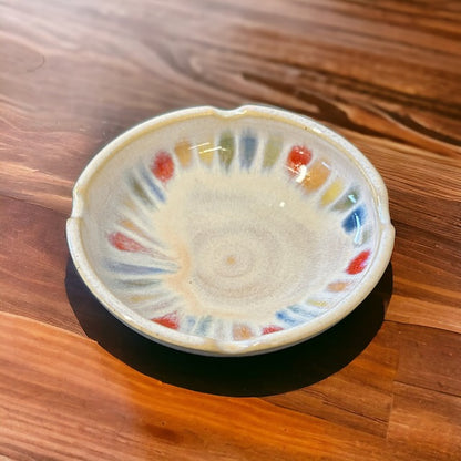 Rainbow Dot Ceramic Ashtray