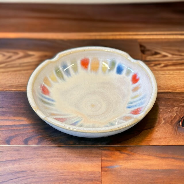 Rainbow Dot Ceramic Ashtray