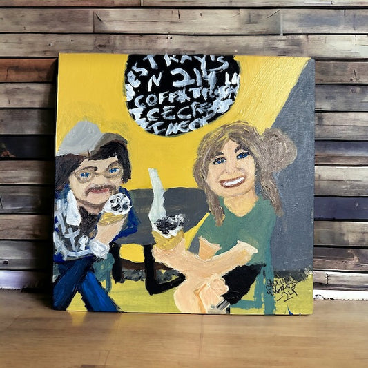 "Cookies and Cream at Westray's Finest Ice Cream" - Acrylic Painting