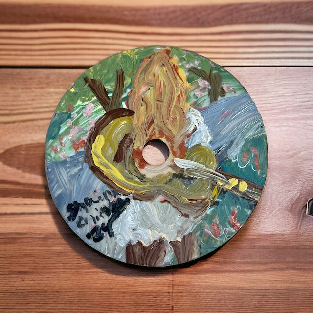 "Guitar Player" - Acrylic Painting on CD