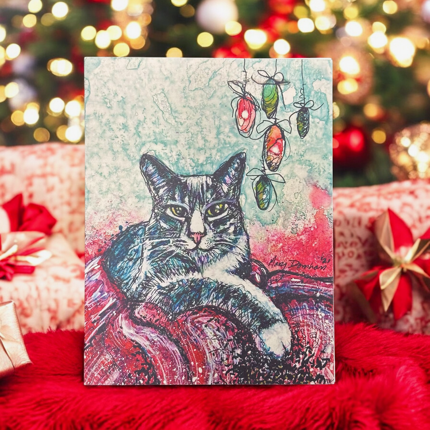 Black Cat Holiday Cards by Edgy Cat Designs