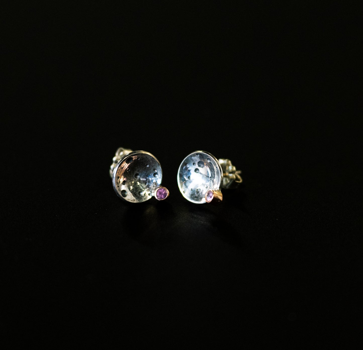 Over the Moon Studs with Stone