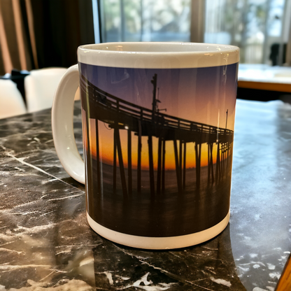 Coffee Mug: Rodanthe Pier at Sunrise