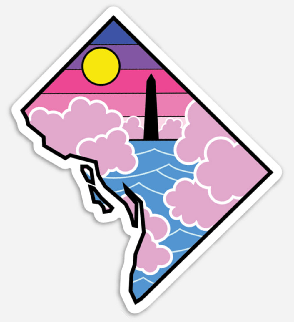 Washington DC State Lines Sticker