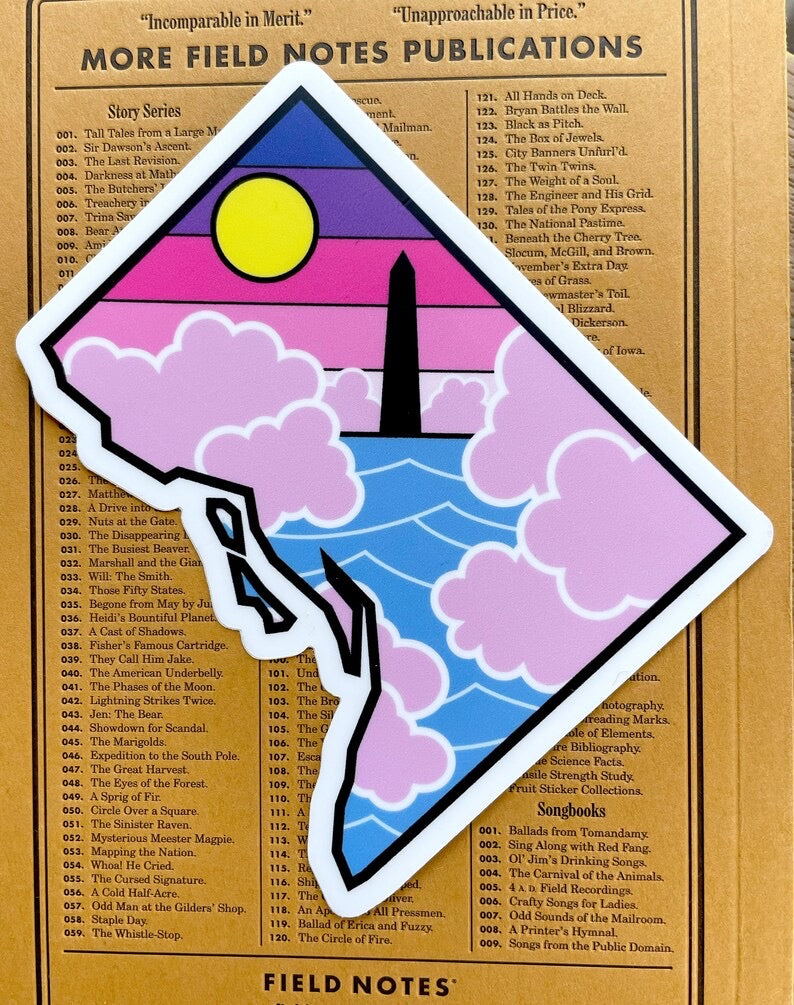 Washington DC State Lines Sticker