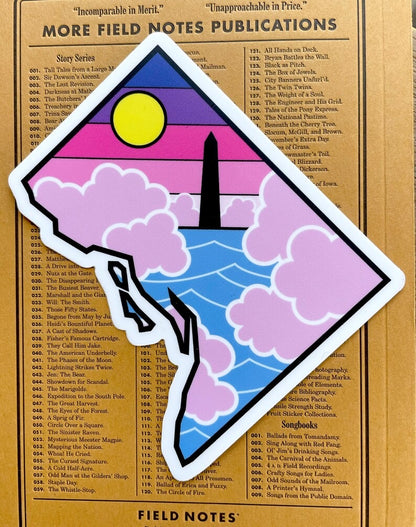 Washington DC State Lines Sticker