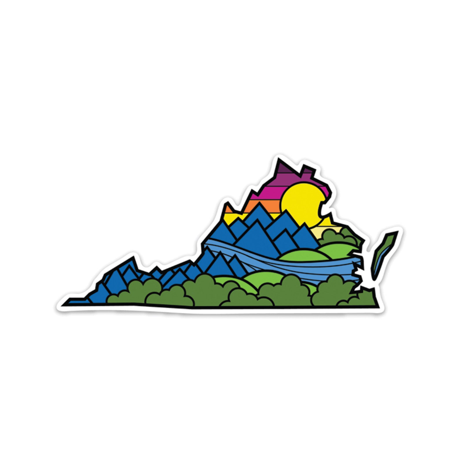 Virginia State Lines Sticker – 9 Muses RVA