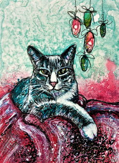 Black Cat Holiday Prints by Edgy Cat Designs