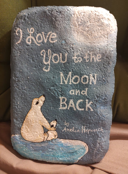 "I Love You to the Moon and Back" - by Amelia Hepworth (Outdoor Stone Paver)