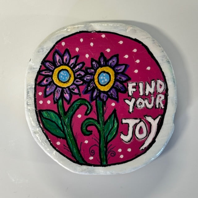 Painted Magnet on Stone - Design 10