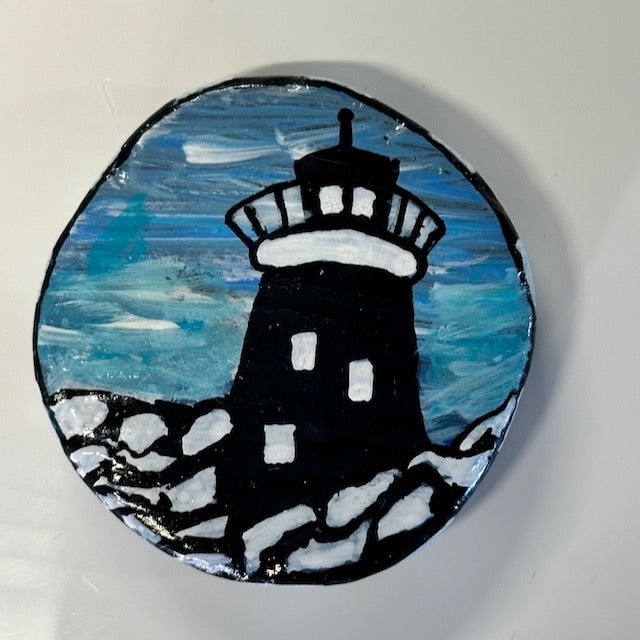 Painted Magnet on Stone - Design 16