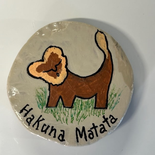 Painted Magnet on Stone - Design 18