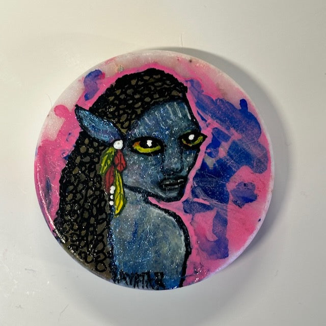 Painted Magnet on Stone - Design 6