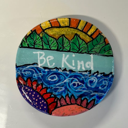 Painted Magnet on Stone - Design 7