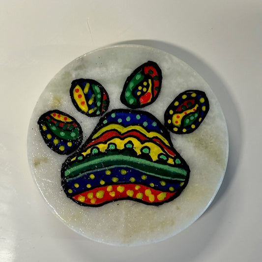 Painted Magnet on Stone - Design 8