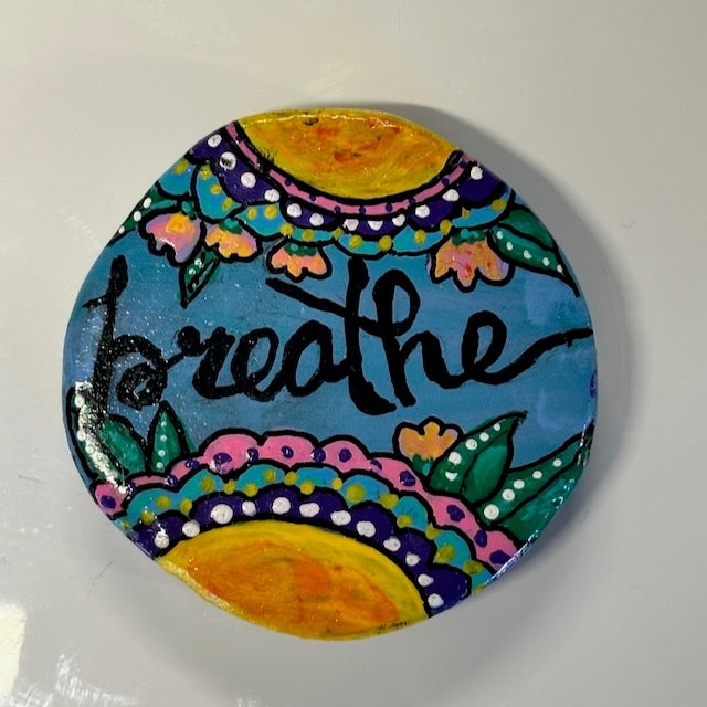 Painted Magnet on Stone - Design 9